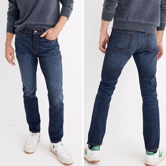 NEW Madewell men's Slim Authentic Flex Jeans in Baxley Wash, 36*32 - Picture 1 of 15